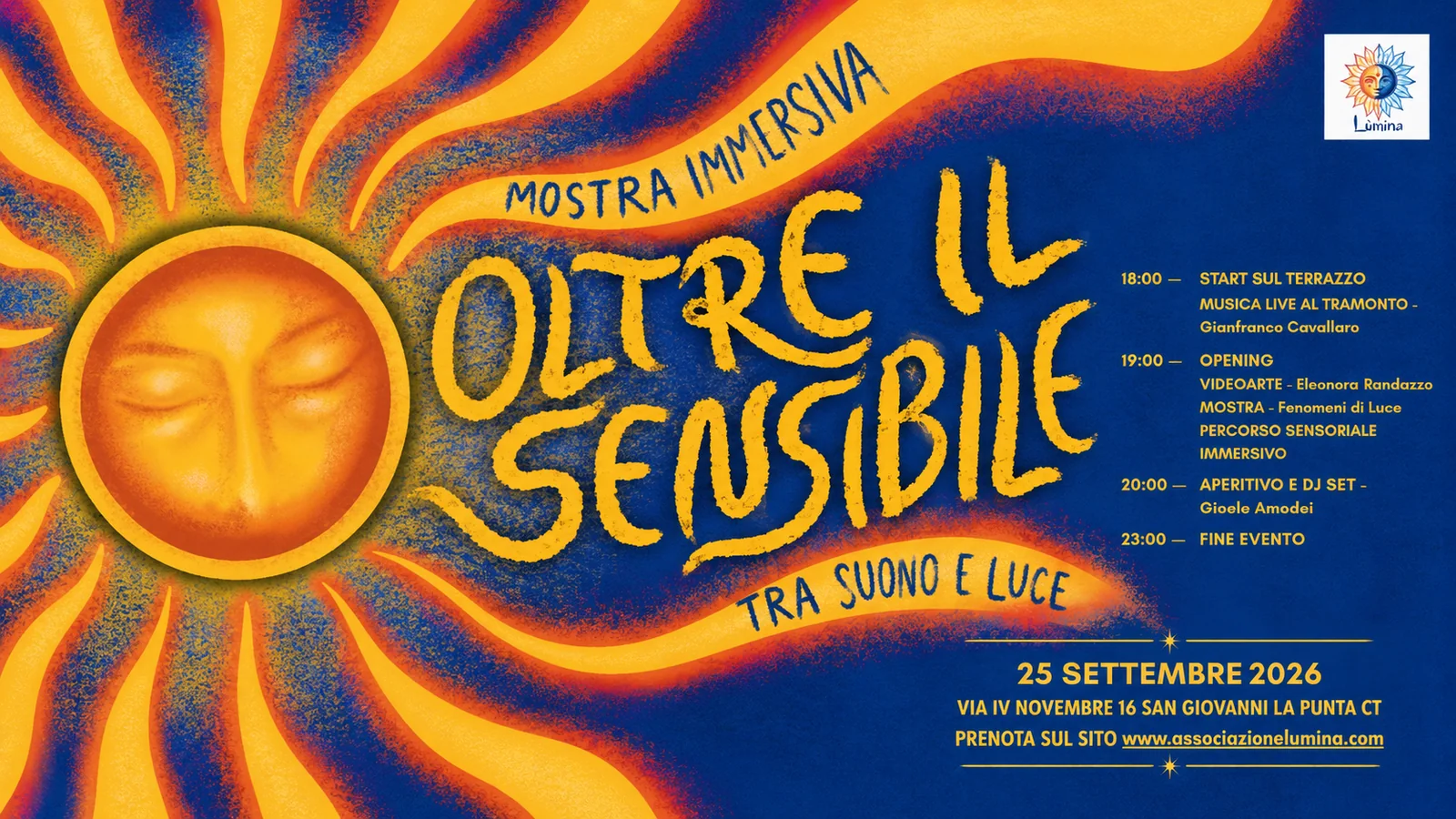 Copertina di Oltre il sensibile, mostra immersiva tra suono e luce di Lùmina